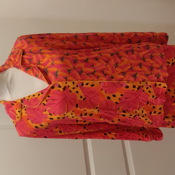 Womens Farm Rio Sleepwear | Farm Rio Spotted Bananas Pajama Set MEDIUM PINK sz S - Picture 5 of 16